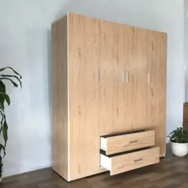 Tủ Quần Áo Nhựa 4 Cánh Vân Gỗ Sồi Hiện Đại | Nội Thất Quốc Tiến