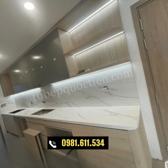 Tủ bếp nhựa Vincoplast chữ L